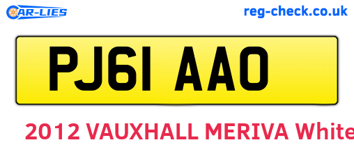 PJ61AAO are the vehicle registration plates.