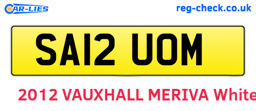 SA12UOM are the vehicle registration plates.