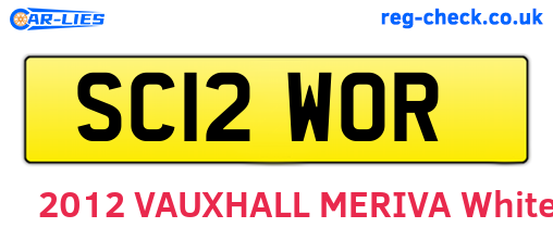 SC12WOR are the vehicle registration plates.