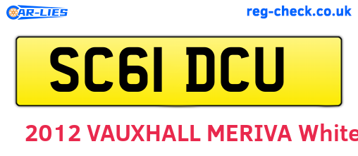 SC61DCU are the vehicle registration plates.