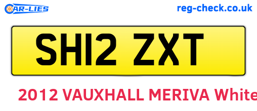 SH12ZXT are the vehicle registration plates.