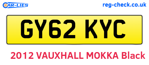 GY62KYC are the vehicle registration plates.