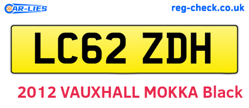LC62ZDH are the vehicle registration plates.