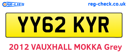 YY62KYR are the vehicle registration plates.