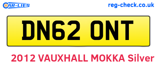 DN62ONT are the vehicle registration plates.