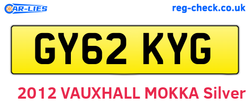GY62KYG are the vehicle registration plates.