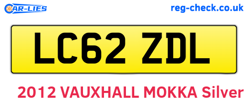 LC62ZDL are the vehicle registration plates.