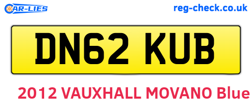 DN62KUB are the vehicle registration plates.