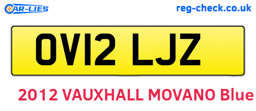 OV12LJZ are the vehicle registration plates.