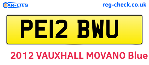 PE12BWU are the vehicle registration plates.