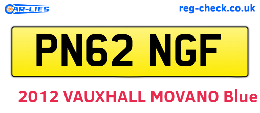 PN62NGF are the vehicle registration plates.