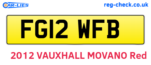 FG12WFB are the vehicle registration plates.