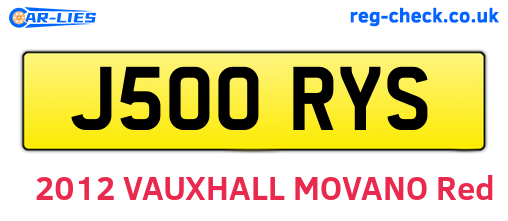 J500RYS are the vehicle registration plates.