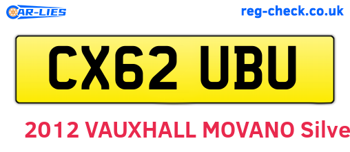 CX62UBU are the vehicle registration plates.
