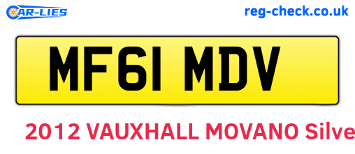 MF61MDV are the vehicle registration plates.