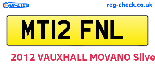 MT12FNL are the vehicle registration plates.
