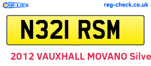 N321RSM are the vehicle registration plates.