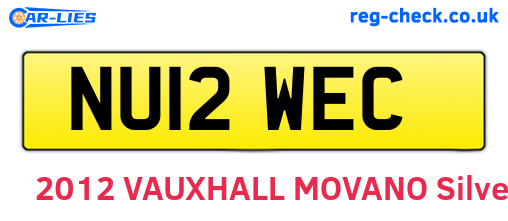NU12WEC are the vehicle registration plates.