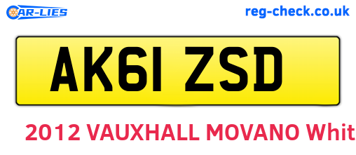AK61ZSD are the vehicle registration plates.