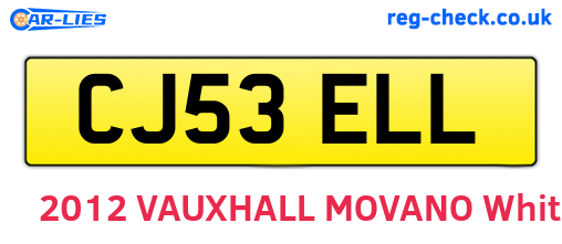 CJ53ELL are the vehicle registration plates.