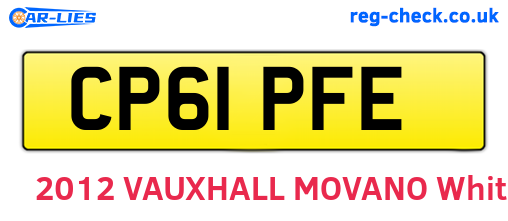 CP61PFE are the vehicle registration plates.
