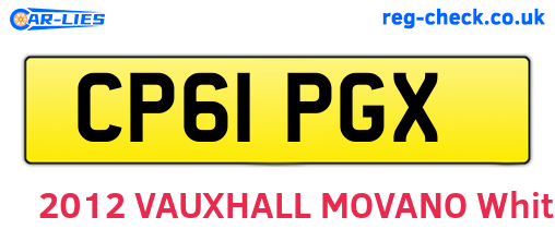 CP61PGX are the vehicle registration plates.