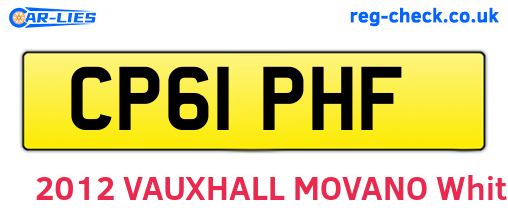 CP61PHF are the vehicle registration plates.