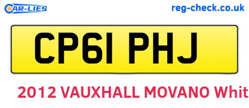 CP61PHJ are the vehicle registration plates.