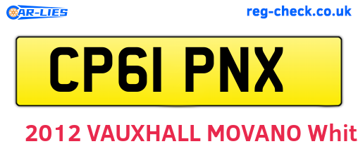 CP61PNX are the vehicle registration plates.