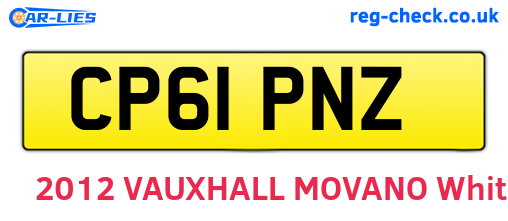 CP61PNZ are the vehicle registration plates.