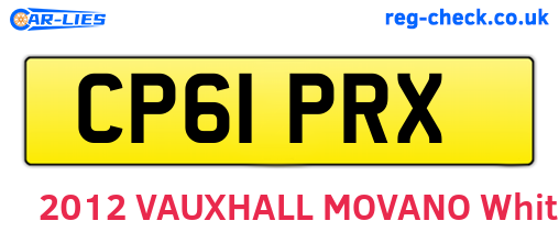 CP61PRX are the vehicle registration plates.