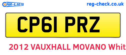 CP61PRZ are the vehicle registration plates.