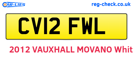 CV12FWL are the vehicle registration plates.