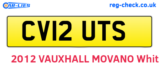CV12UTS are the vehicle registration plates.