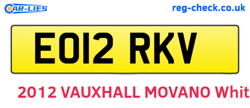 EO12RKV are the vehicle registration plates.