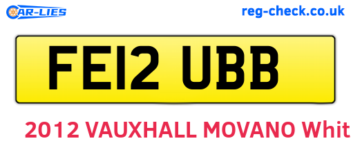 FE12UBB are the vehicle registration plates.