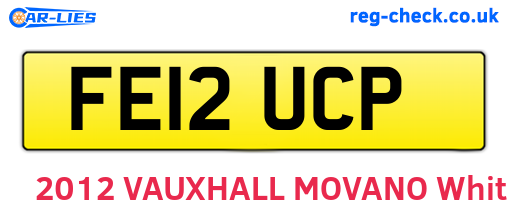 FE12UCP are the vehicle registration plates.