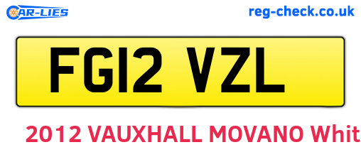 FG12VZL are the vehicle registration plates.