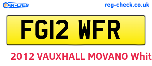 FG12WFR are the vehicle registration plates.