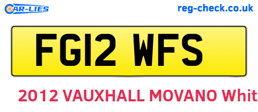 FG12WFS are the vehicle registration plates.
