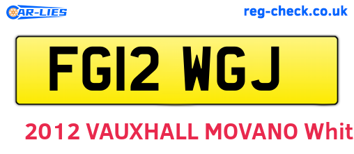 FG12WGJ are the vehicle registration plates.