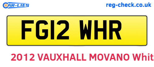 FG12WHR are the vehicle registration plates.