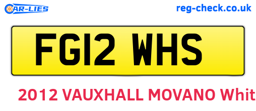 FG12WHS are the vehicle registration plates.