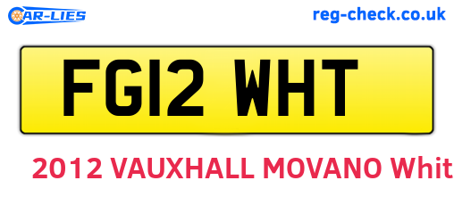 FG12WHT are the vehicle registration plates.