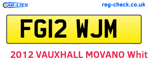FG12WJM are the vehicle registration plates.