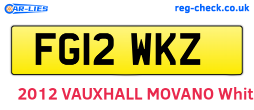 FG12WKZ are the vehicle registration plates.