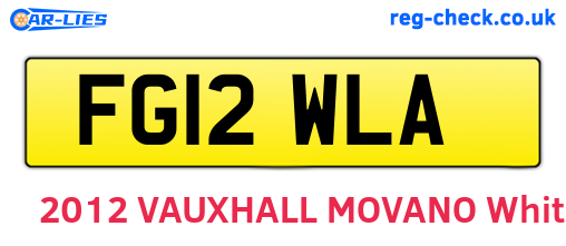 FG12WLA are the vehicle registration plates.