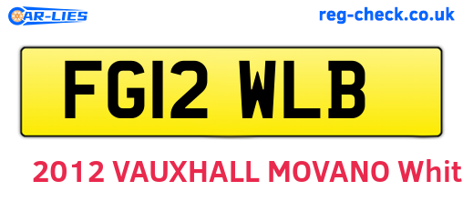 FG12WLB are the vehicle registration plates.