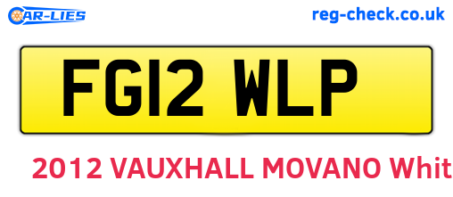 FG12WLP are the vehicle registration plates.