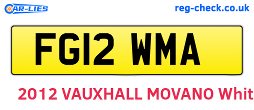 FG12WMA are the vehicle registration plates.